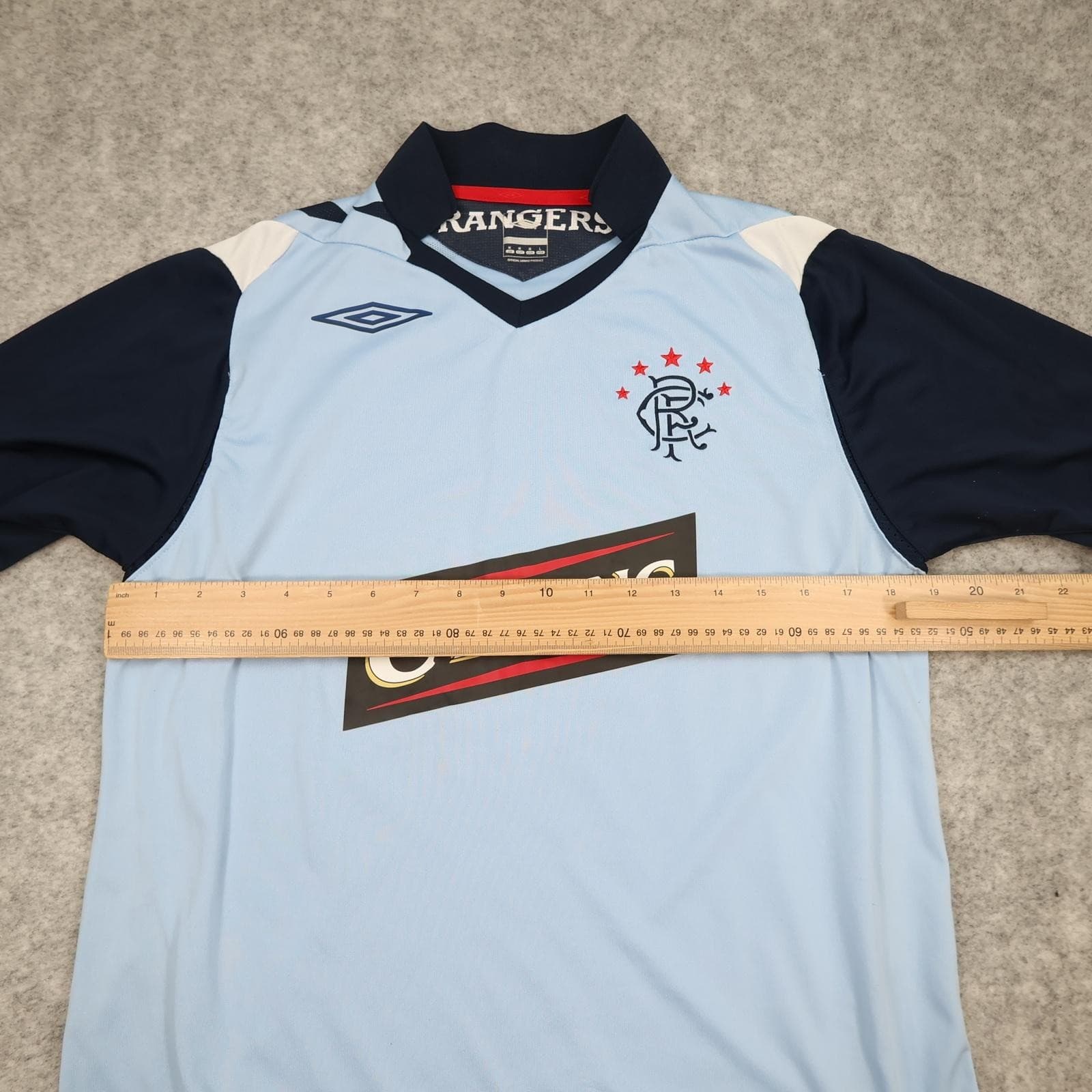 Rangers Shirt Mens Medium Light Blue Third 2006 2007 Umbro Carling Jersey photo 10
