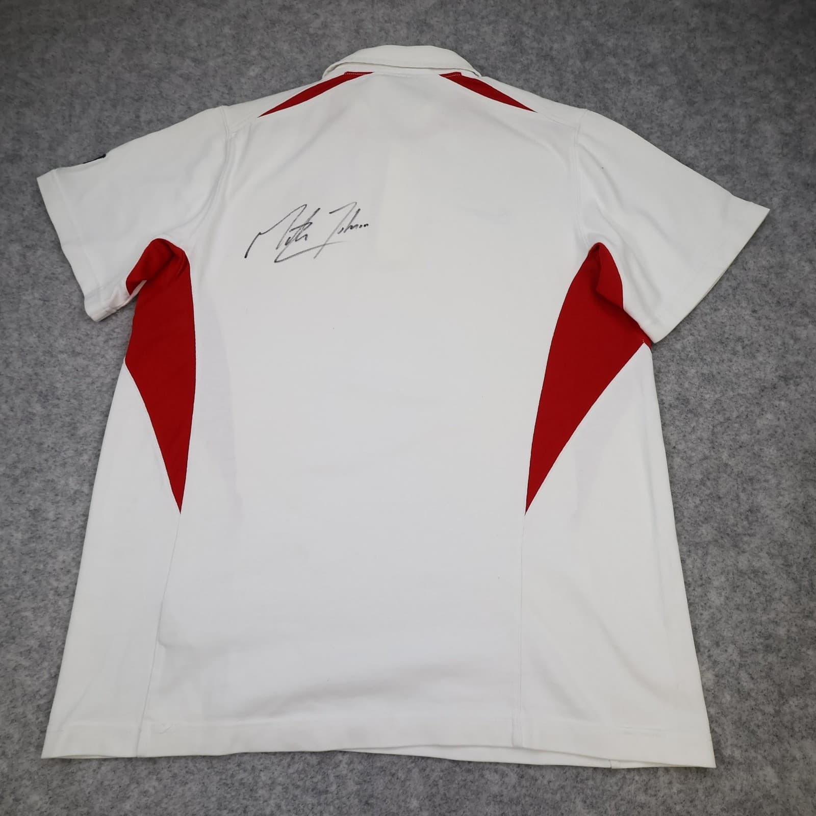 England Rugby Shirt Mens Large White Rugby Nike O2 Signed Jersey Martin Johnson photo 2