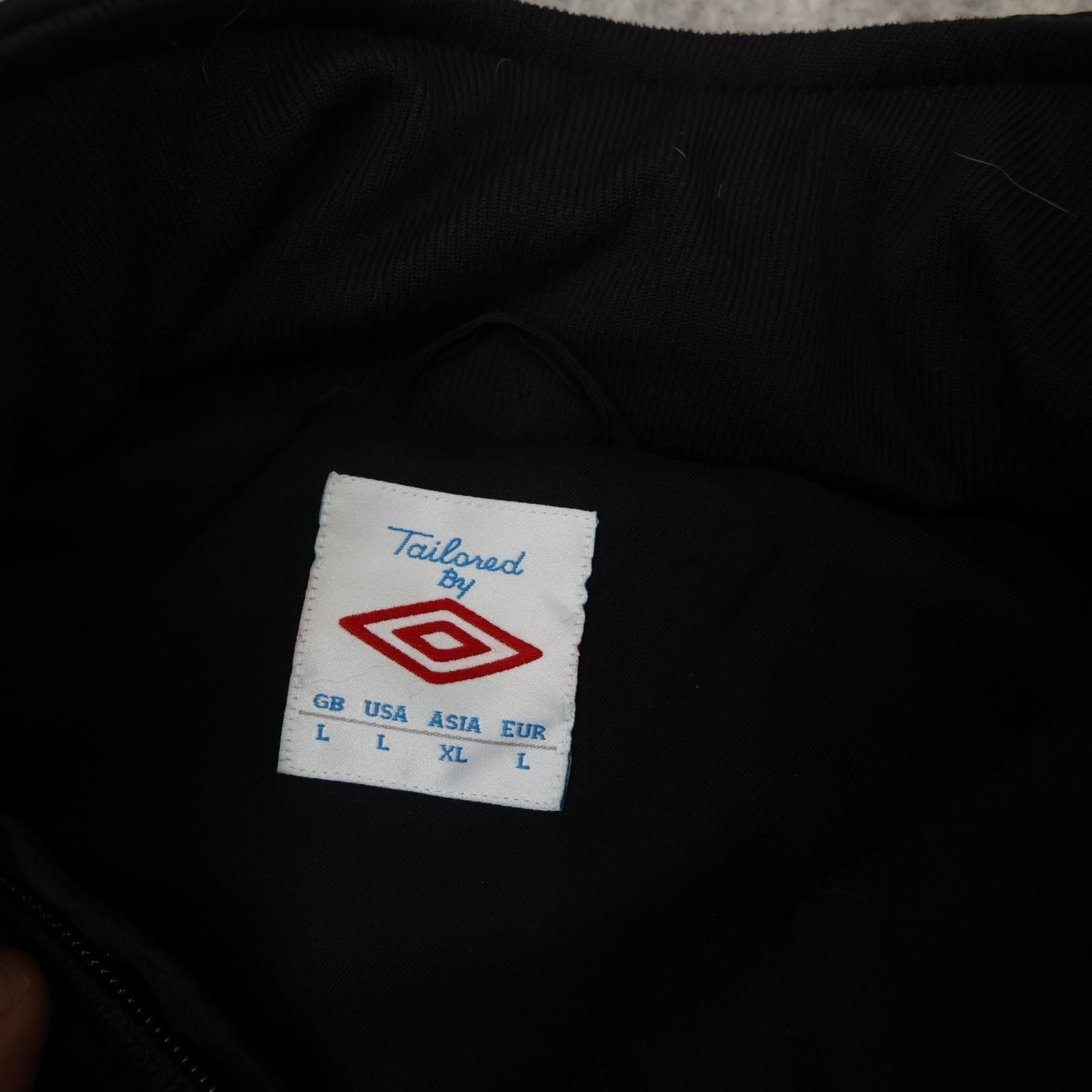 Manchester City Jacket Mens Large Black EPL Football Umbro Etihad Bench Coat photo 9