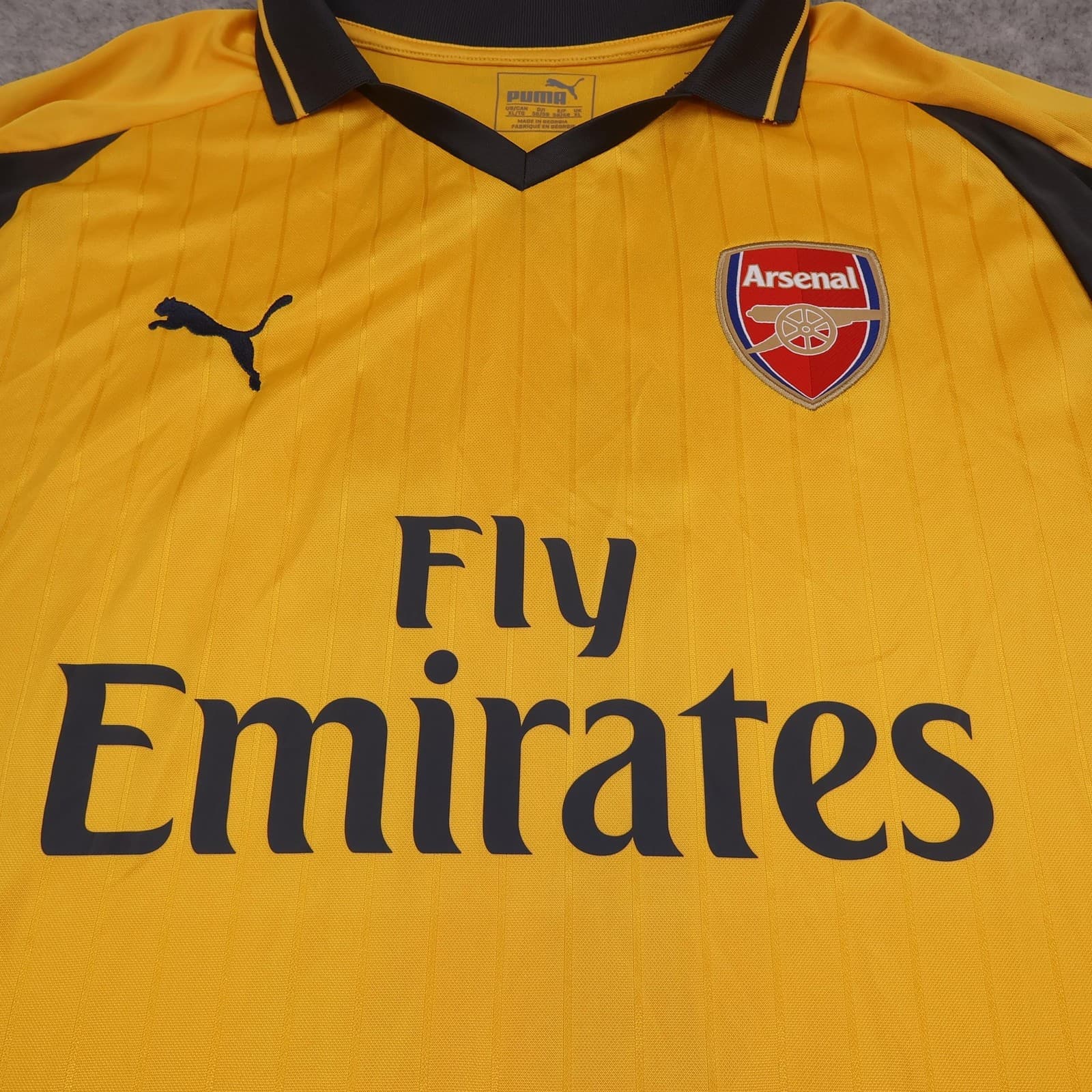 Arsenal Away Shirt Mens Large Yellow 2016 2017 EPL Football Puma Ozil 11 Jersey photo 3