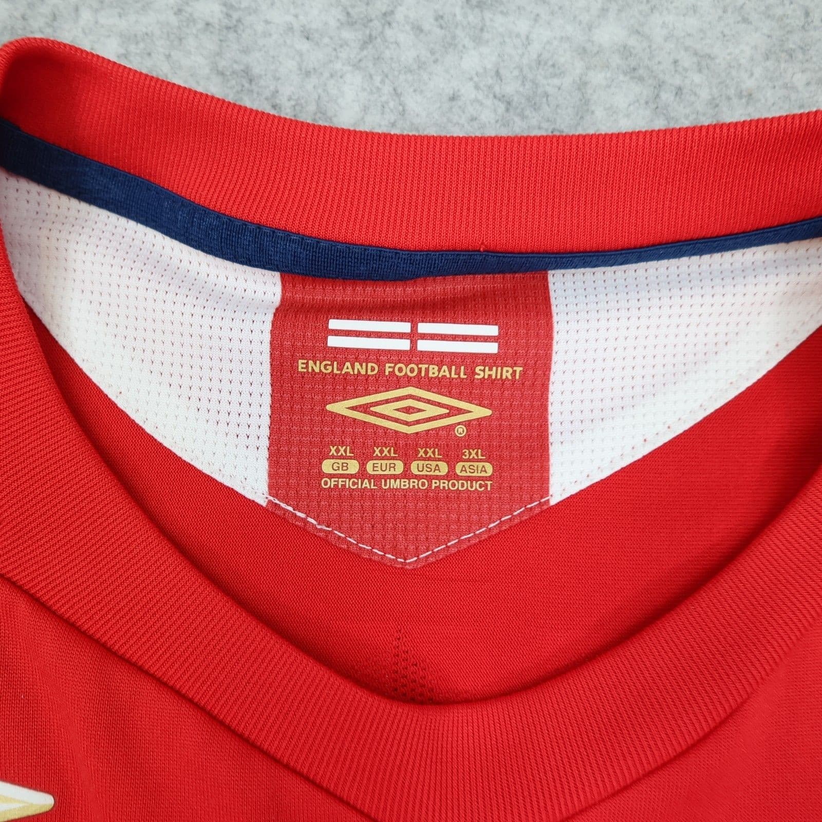 England Football Shirt 2XL Red Away Kit 2006 2007 2008 Umbro David Beckham 7 photo 5