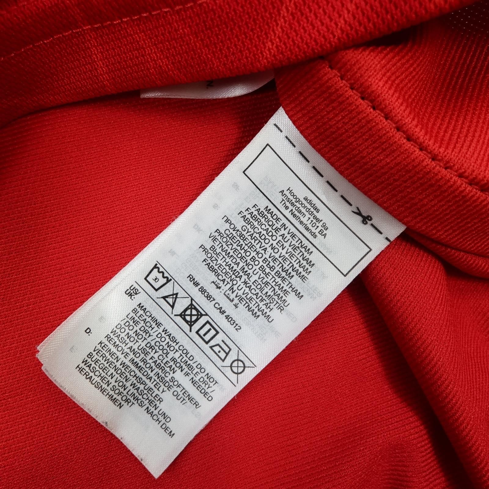 Manchester United Shirt Mens Medium Red Home 2023 2024 Adidas TeamViewer Jersey photo 8