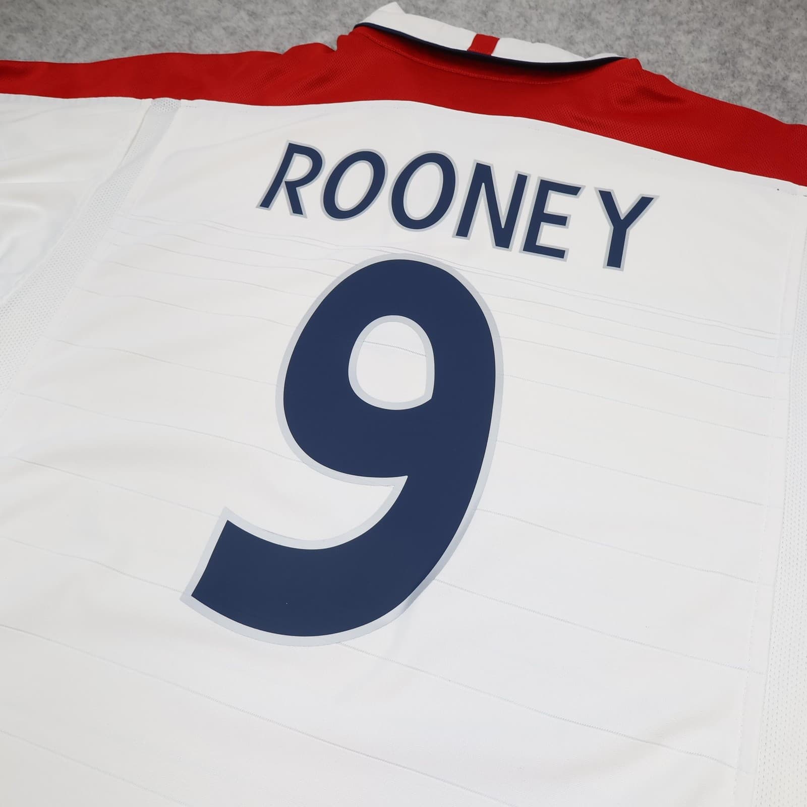 England Home Shirt Mens Large White 2005 2007 Soccer Umbro Rooney 9 Jersey photo 9