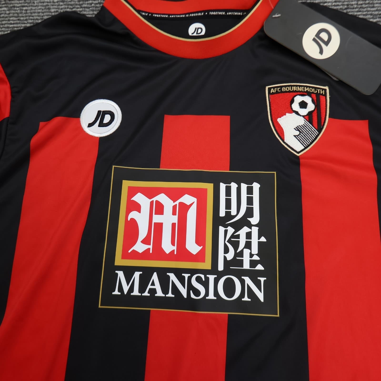 Bournemouth Shirt Large Red Home Hit 2015 2016 JD Soccer Jersey Football photo 3