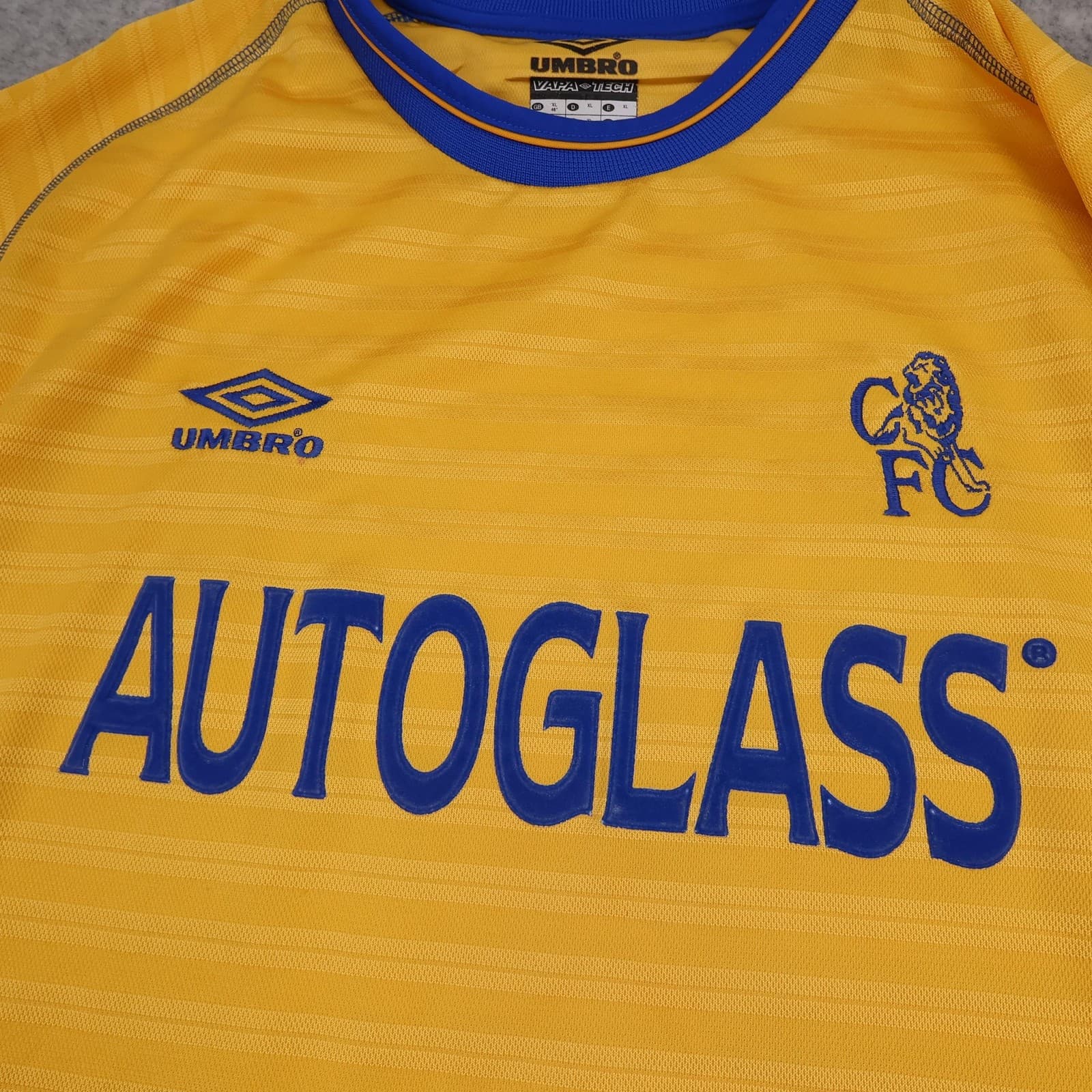 Vintage Chelsea Shirt Mens XL Yellow Away Umbro Zola 2000 2001 Soccer Jersey photo 3