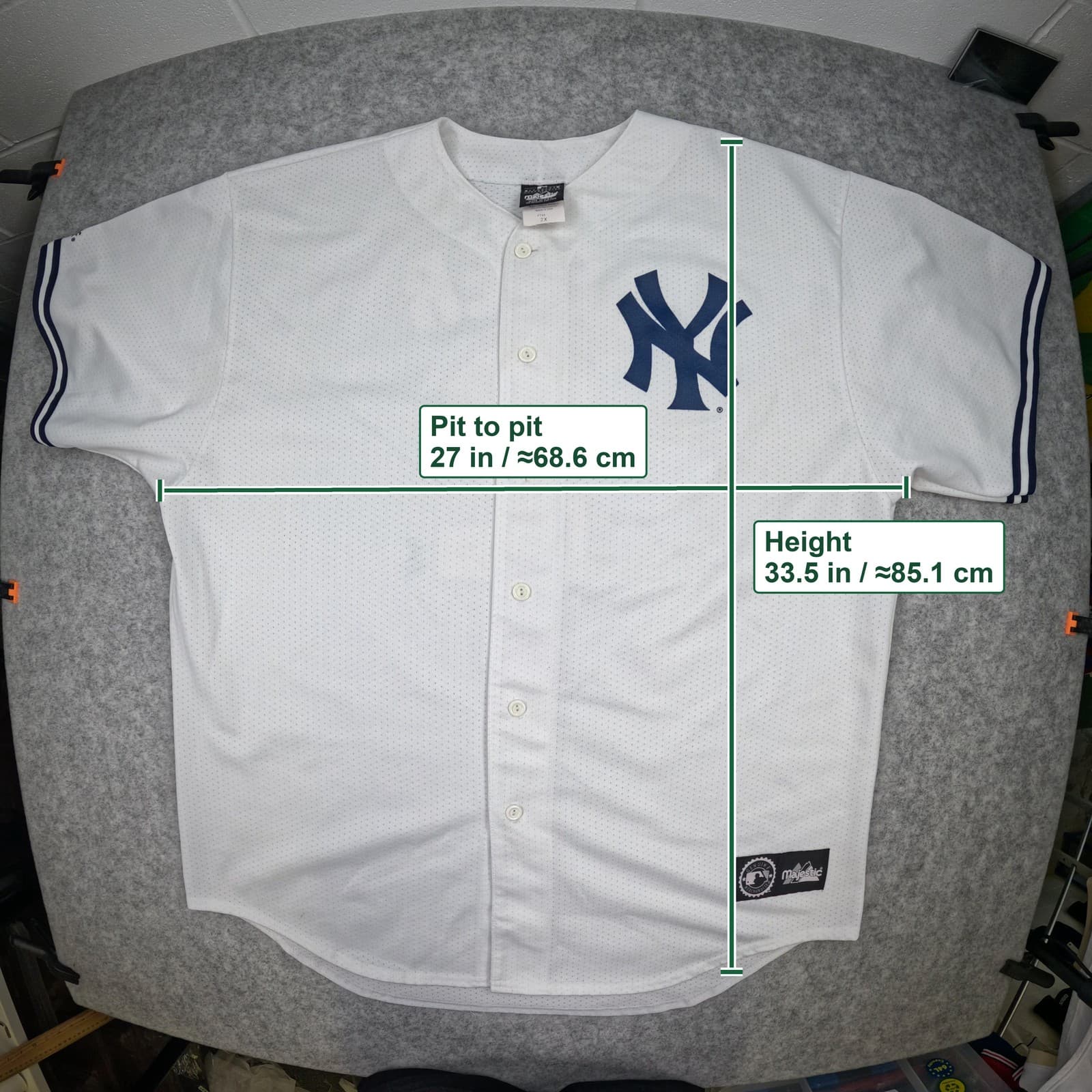 New York Yankees Baseball Jersey 2XL White Majestic Derek Jeter 2 Button Up photo 6