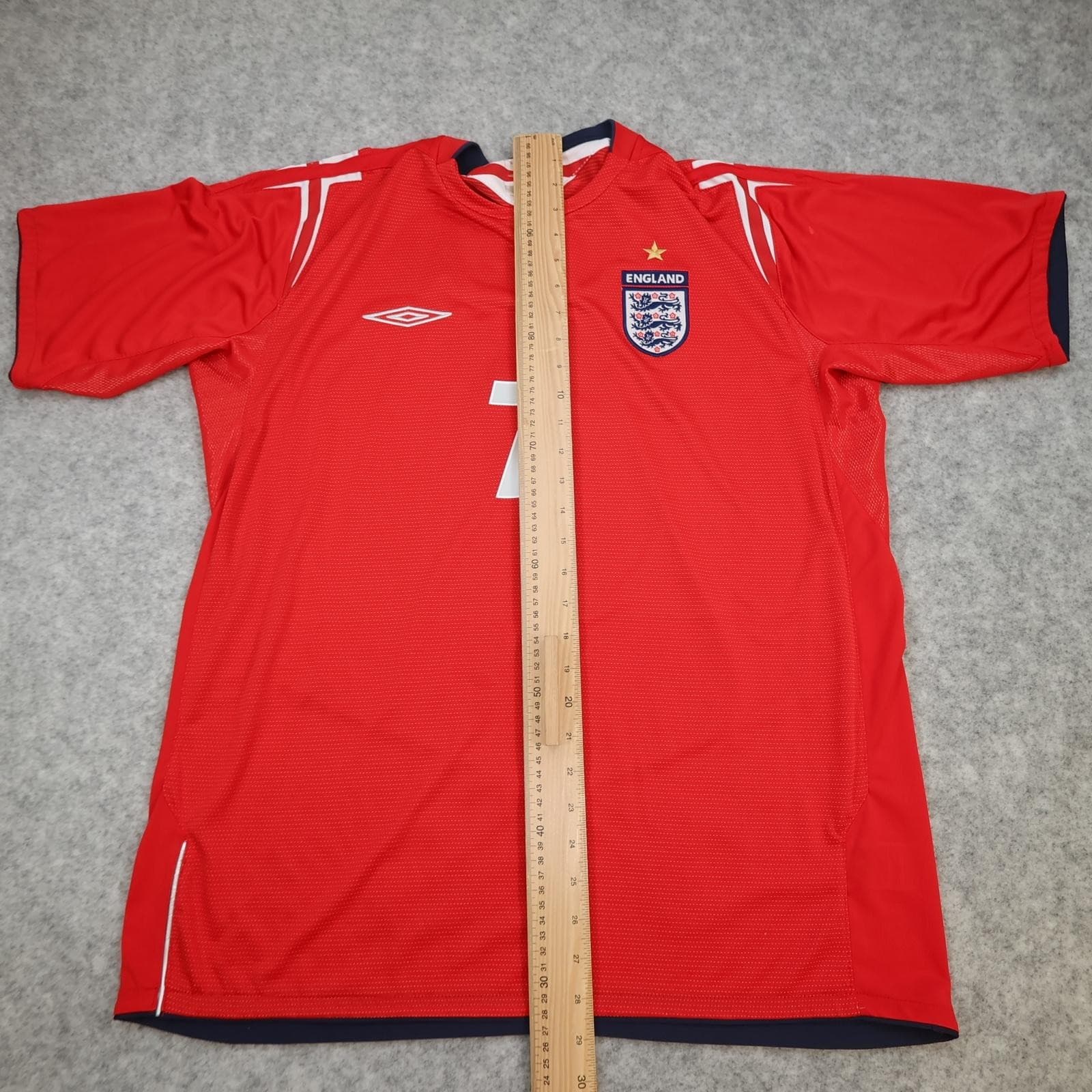 Vintage England Away Shirt Mens XL Red 2004 2006 Football Umbro Beckham 7 photo 14