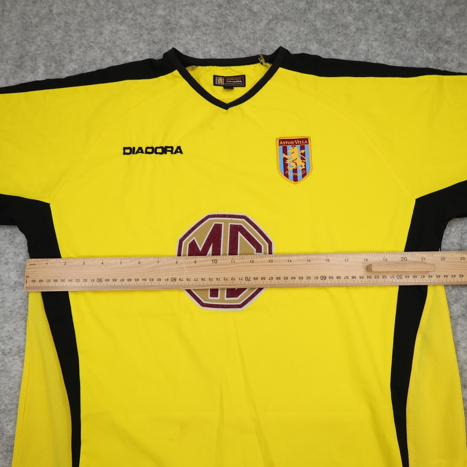 Vintage Aston Villa Shirt Mens Medium Yellow Away 2003 2004 Diadora MG Jersey photo 14
