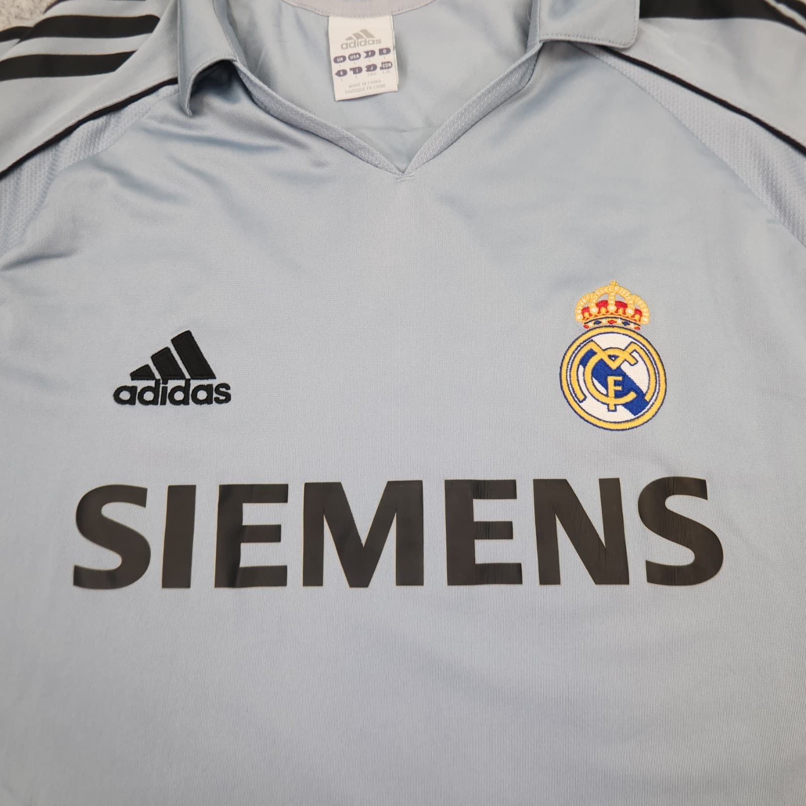 Vintage Real Madrid Shirt Large Grey Third Kit 2005 2006 Adidas Soccer Jersey photo 3
