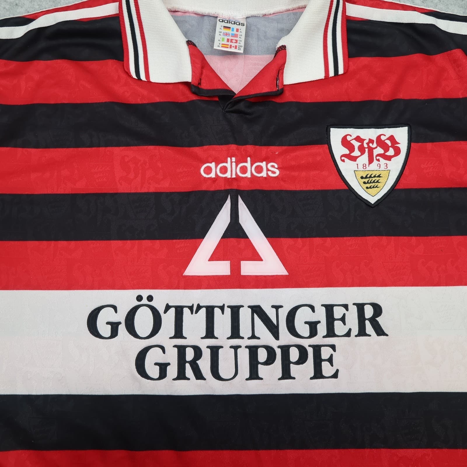 Vintage VFB Stuttgart Away Shirt Red Extra Large Kit Adidas Jersey 1997 1998 photo 3