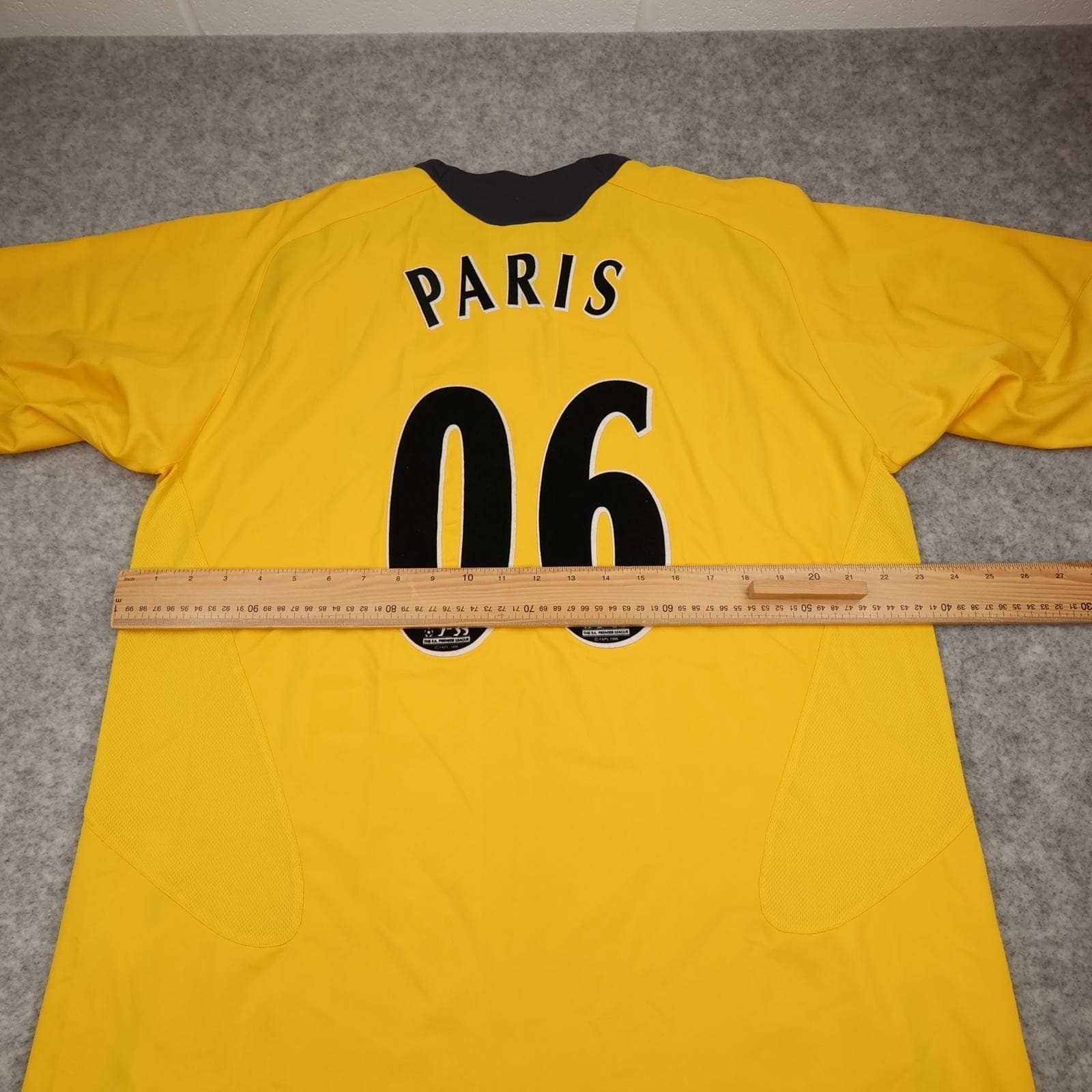 Vintage Arsenal Shirt Mens XL Yellow Away EPL Football Nike O2 Paris 06 photo 10