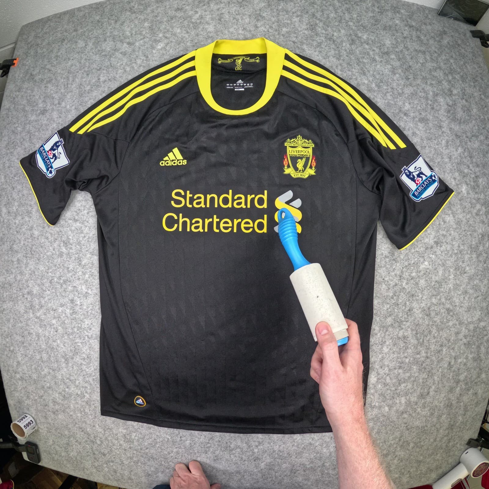 Liverpool Football Shirt Large Third 2010 2011 adidas Luis Suarez Soccer Jersey photo 3