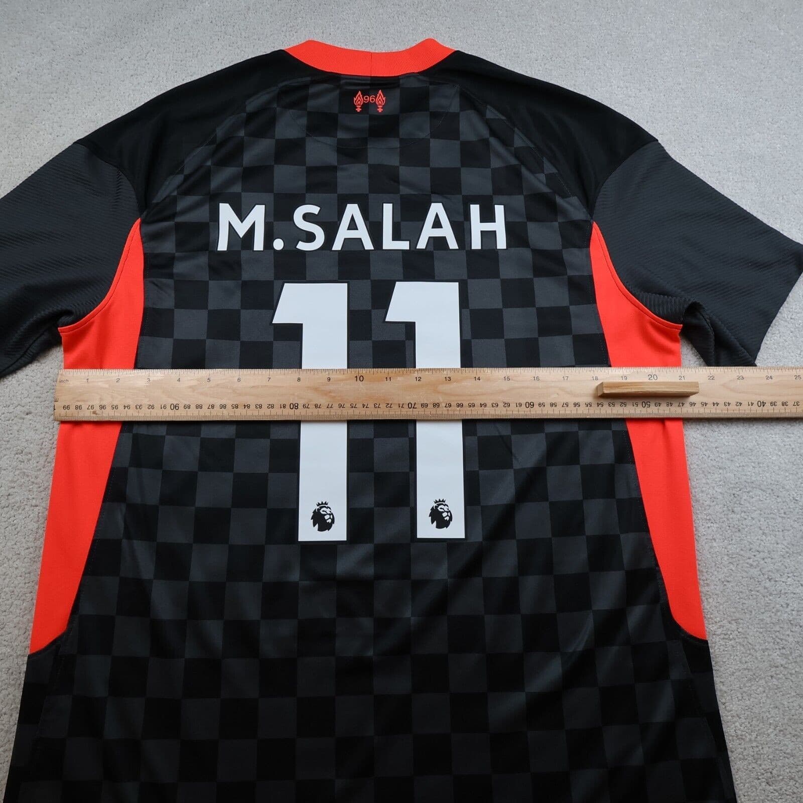 Liverpool Shirt Large Black Away Kit 2020 2021 Nike Soccer Jersey Mo Salah 11 photo 9