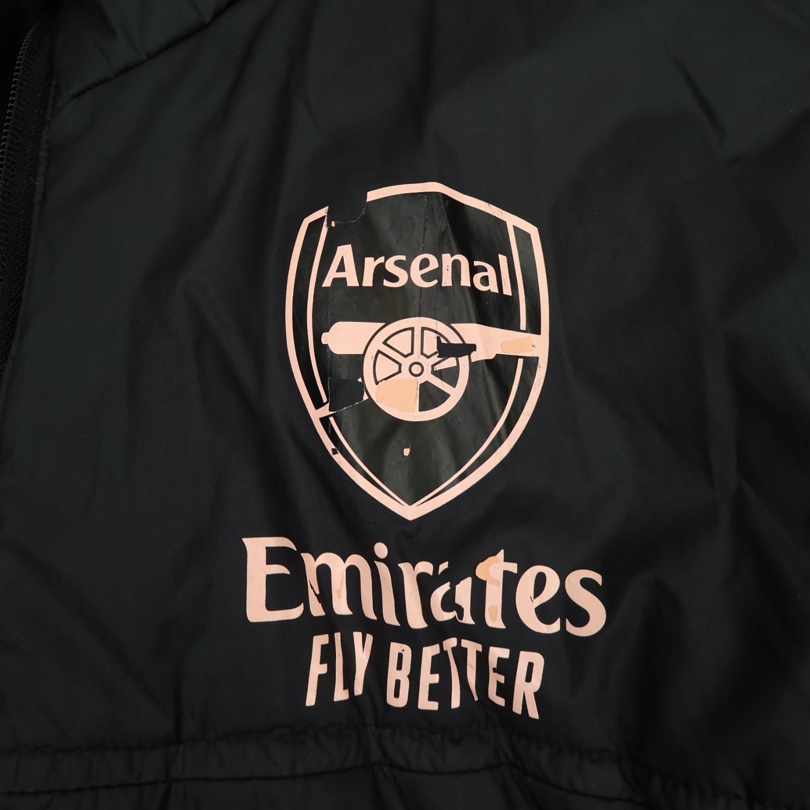Arsenal Jacket Large Black Winter Adidas Padded Long Bench Coat 2020 2021 photo 4