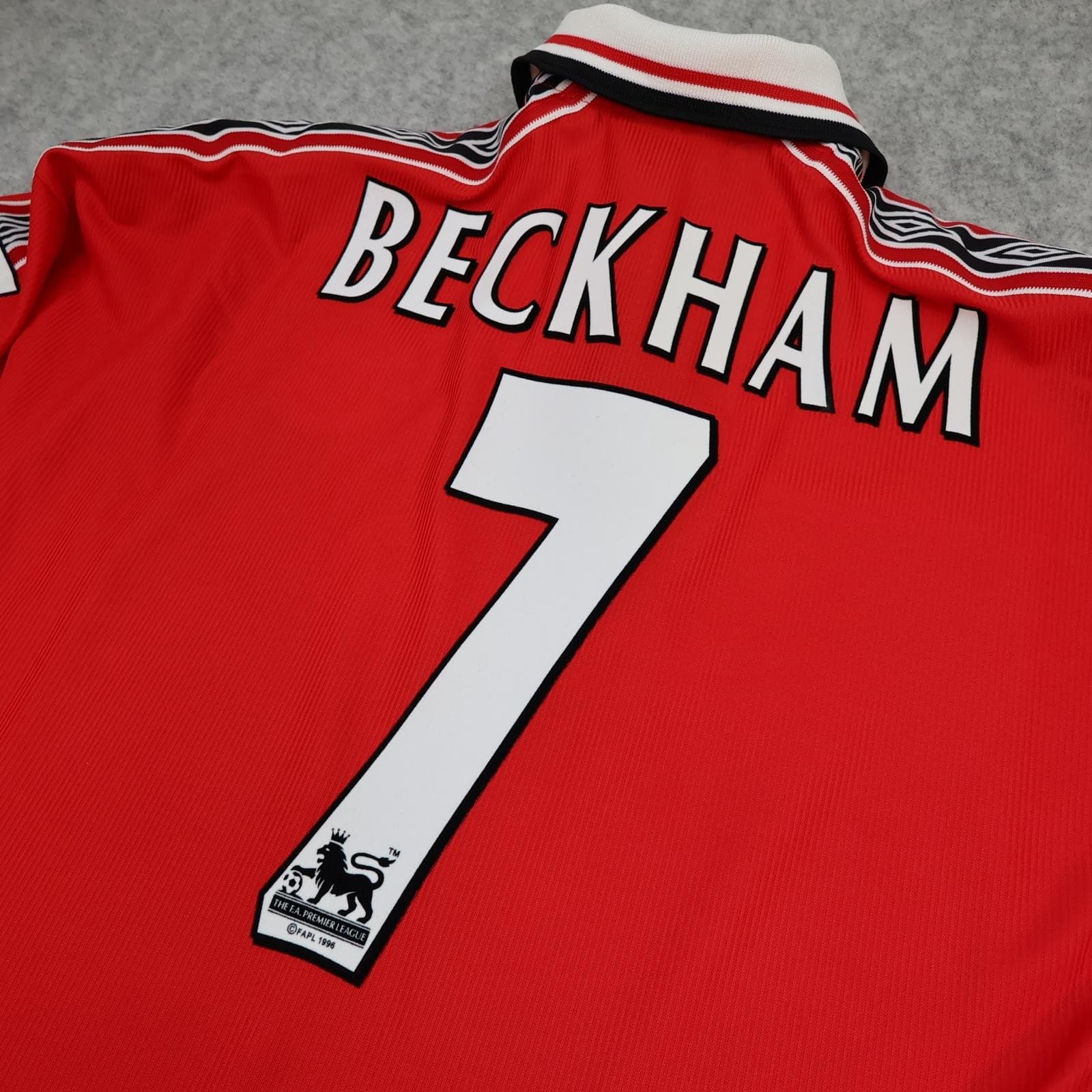 Manchester United Shirt Mens 2XL Home 1998 2000 Umbro Beckham 7 Soccer Jersey photo 10