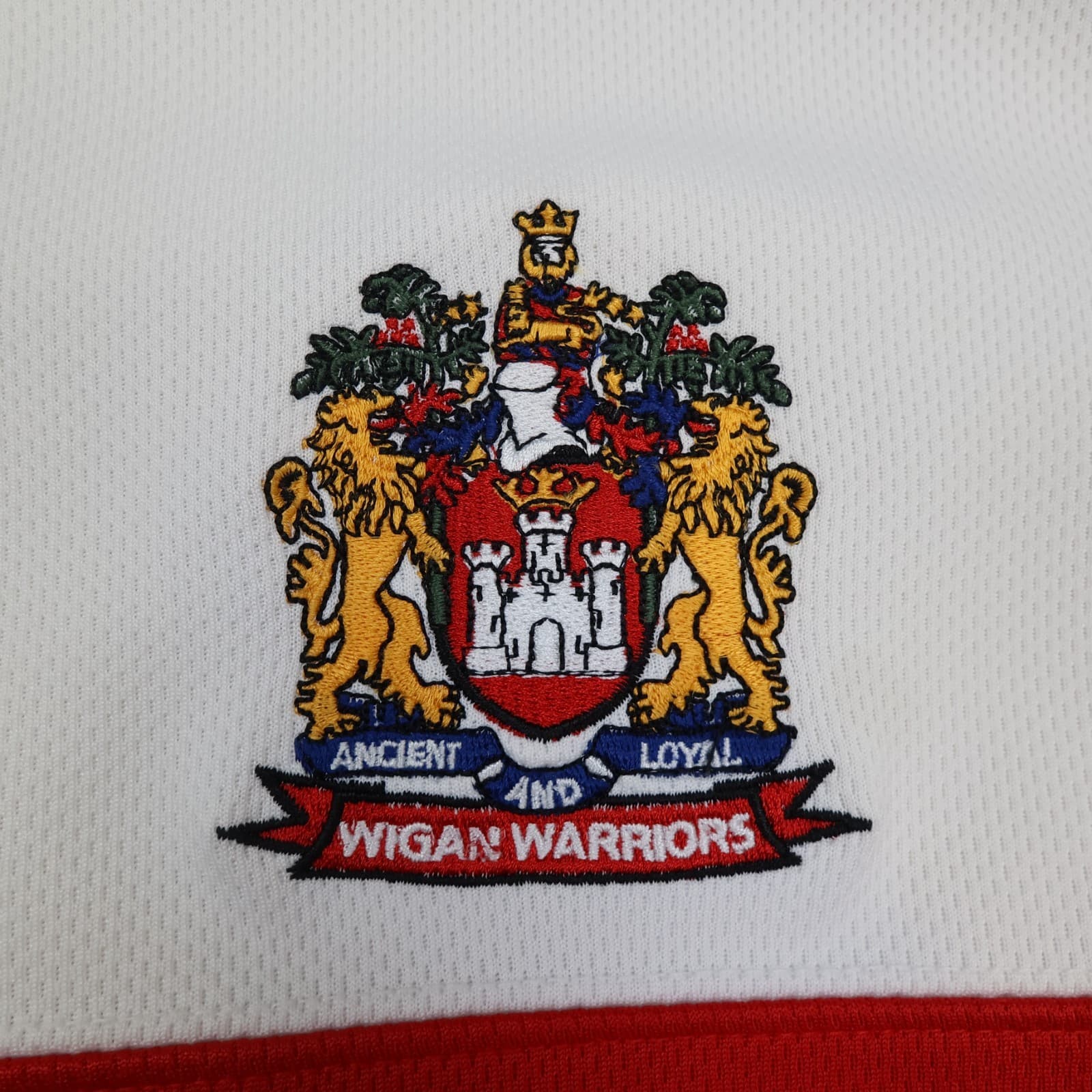 Wigan Warriors Rugby Shirt Large Red Striped Jersey 2013 2014 Kooga Jersey 44" photo 4
