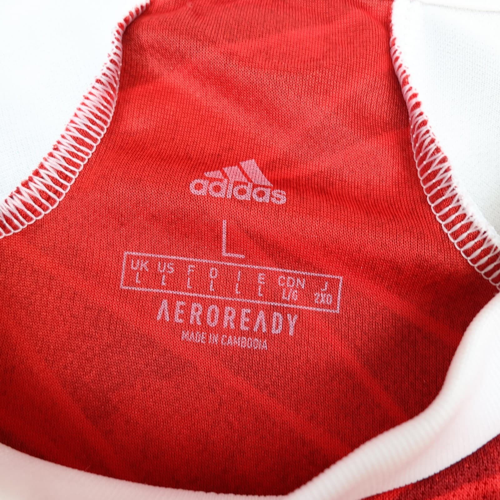 Arsenal Shirt Mens Large Red Home 2020 2021 Adidas Emirates Soccer Jersey photo 7