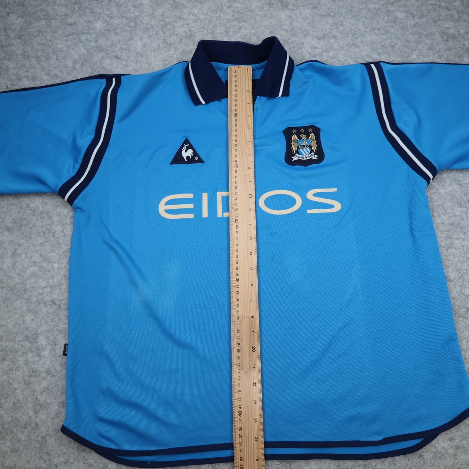 Manchester City Shirt Extra Large Blue Home Kit 2001 2002 Le Coq Sportif Jersey photo 12