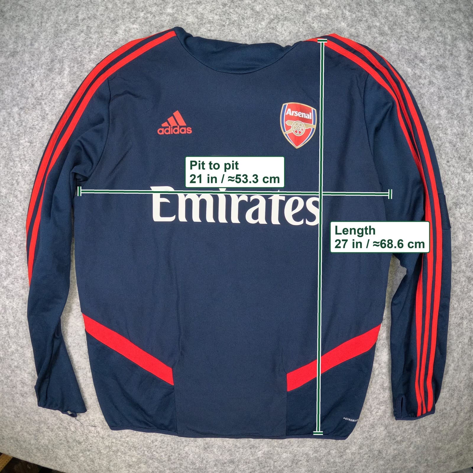 Arsenal Training Drill Top Large 2019-20 Adidas Snood Hood Pullover Navy photo 3