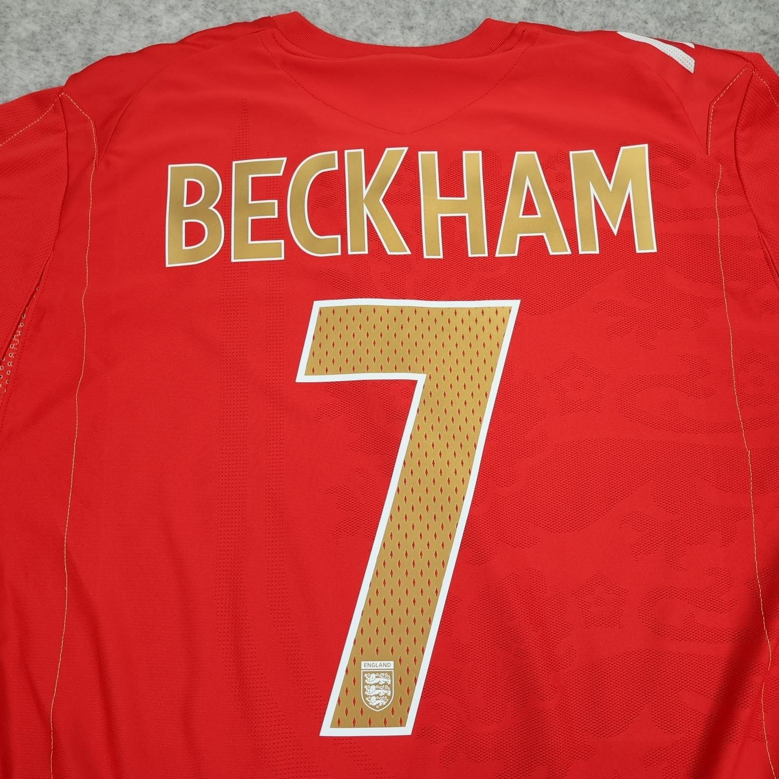 England Away Shirt Mens XL Red 2006 2008 Football Umbro Beckham 7 Jersey Top photo 4