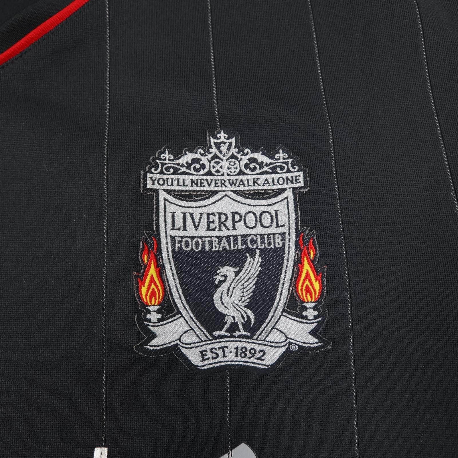 Liverpool Shirt Mens XL Black Away Kit 2011 2012 Adidas Standard Chartered photo 4