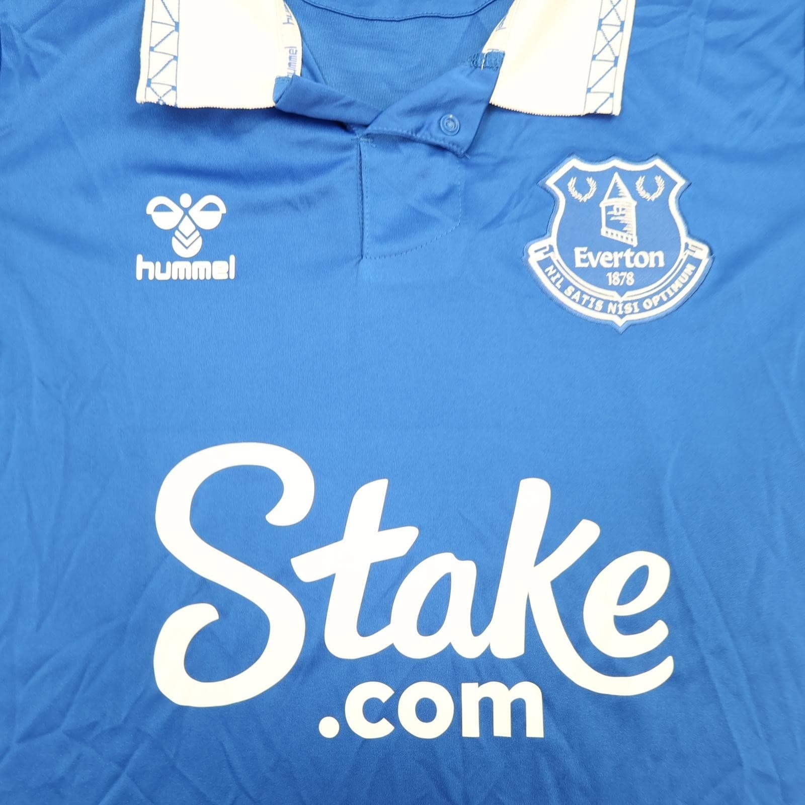 Everton Shirt Mens Medium Blue Home 2022 2023 EPL Football Hummel Stake Jersey photo 3