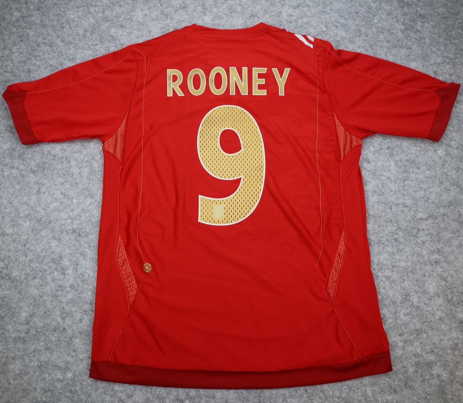 England Football Shirt Large Red Away Kit 2006 2007 2008 Umbro Wayne Rooney 9