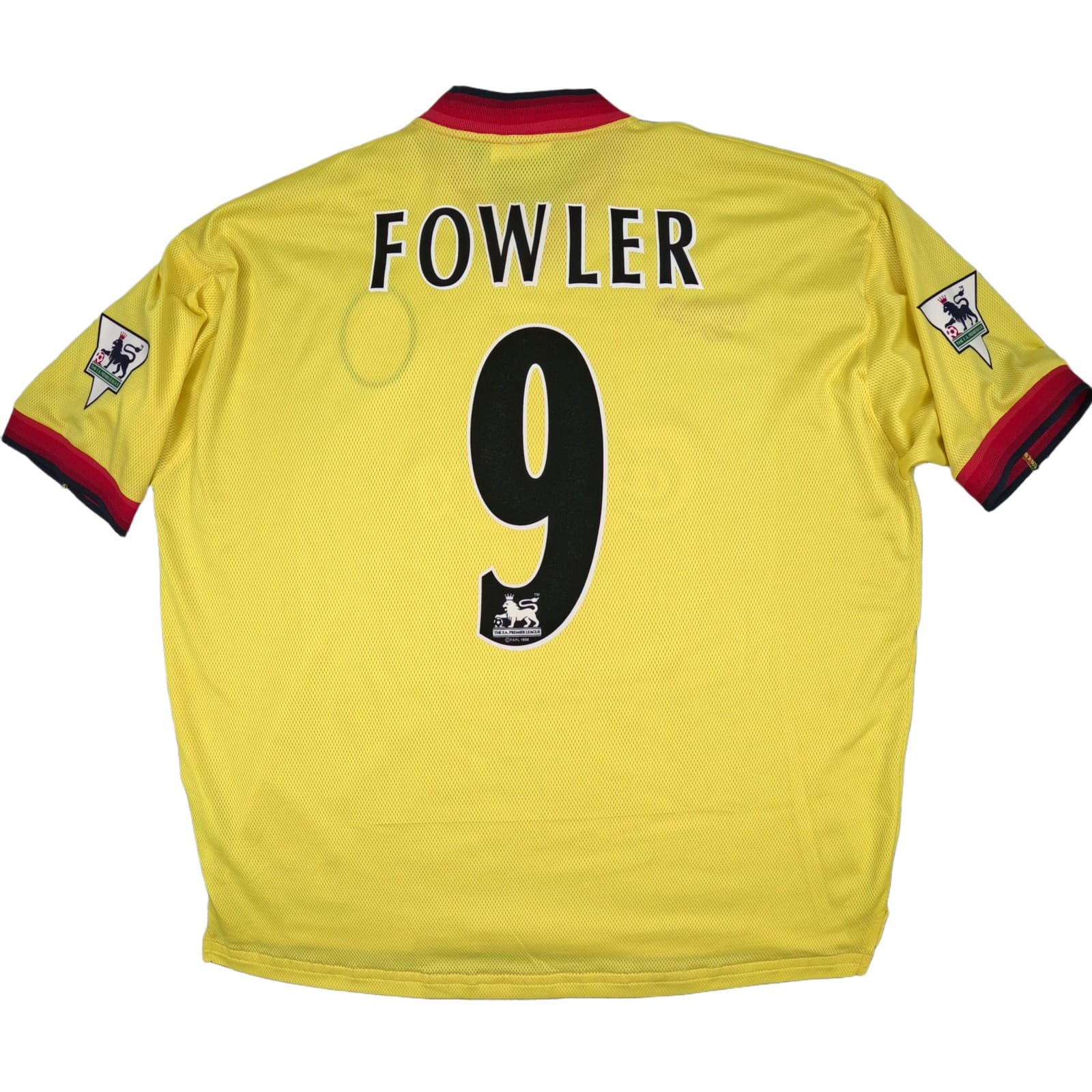 Liverpool Football Shirt 2XL 46 48 Yellow Away 1997 1999 Reebok Robbie Fowler 9