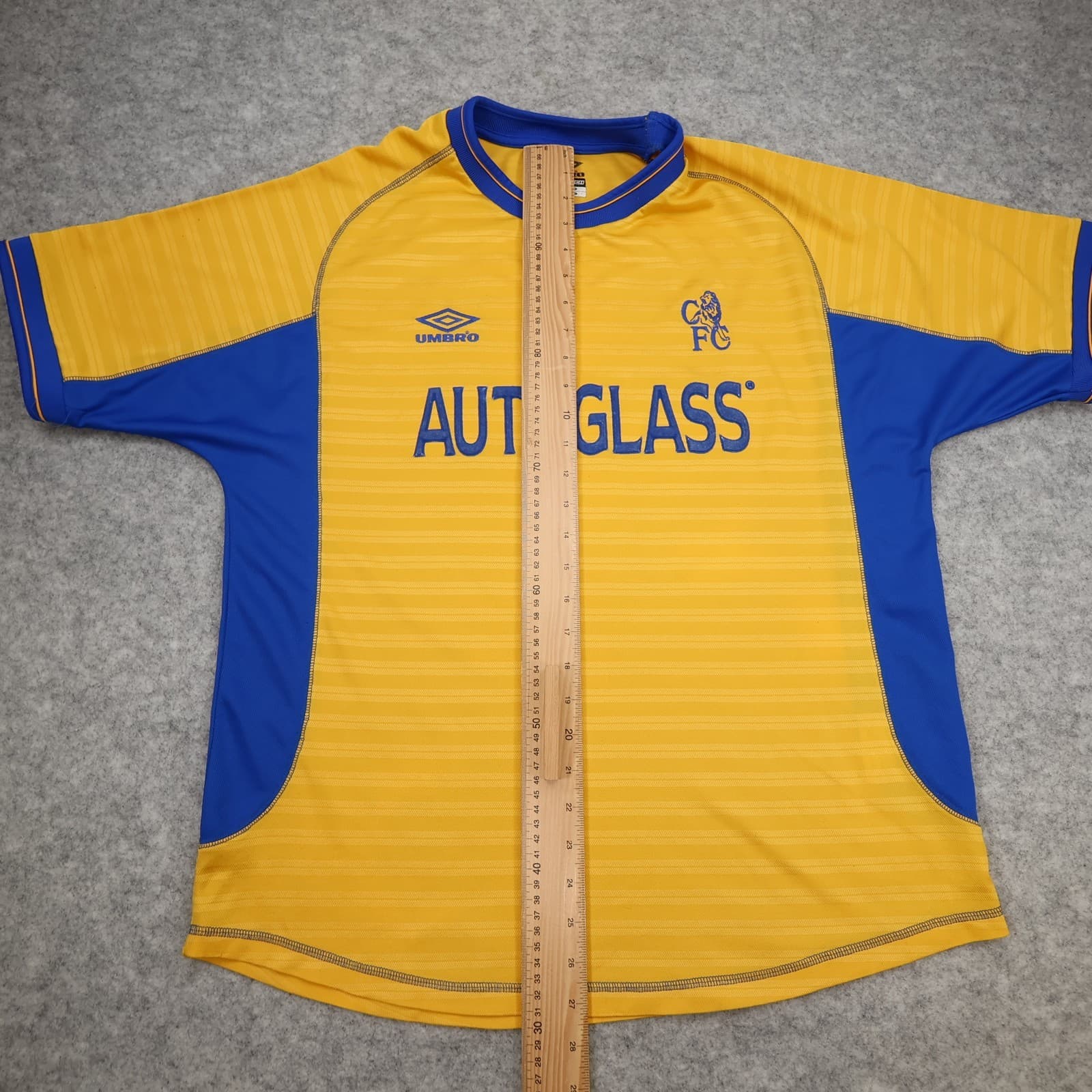 Vintage Chelsea Shirt Large Yellow Third Kit 2000 2001 Jersey Autoglass photo 12