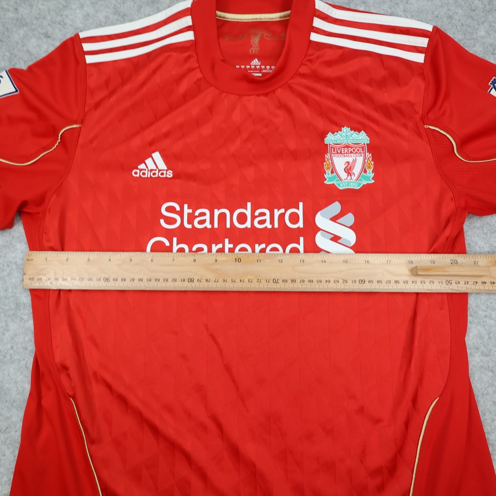 Vintage Liverpool Shirt Large Red Home Kit 2010 2011 Adidas Soccer Jersey photo 14