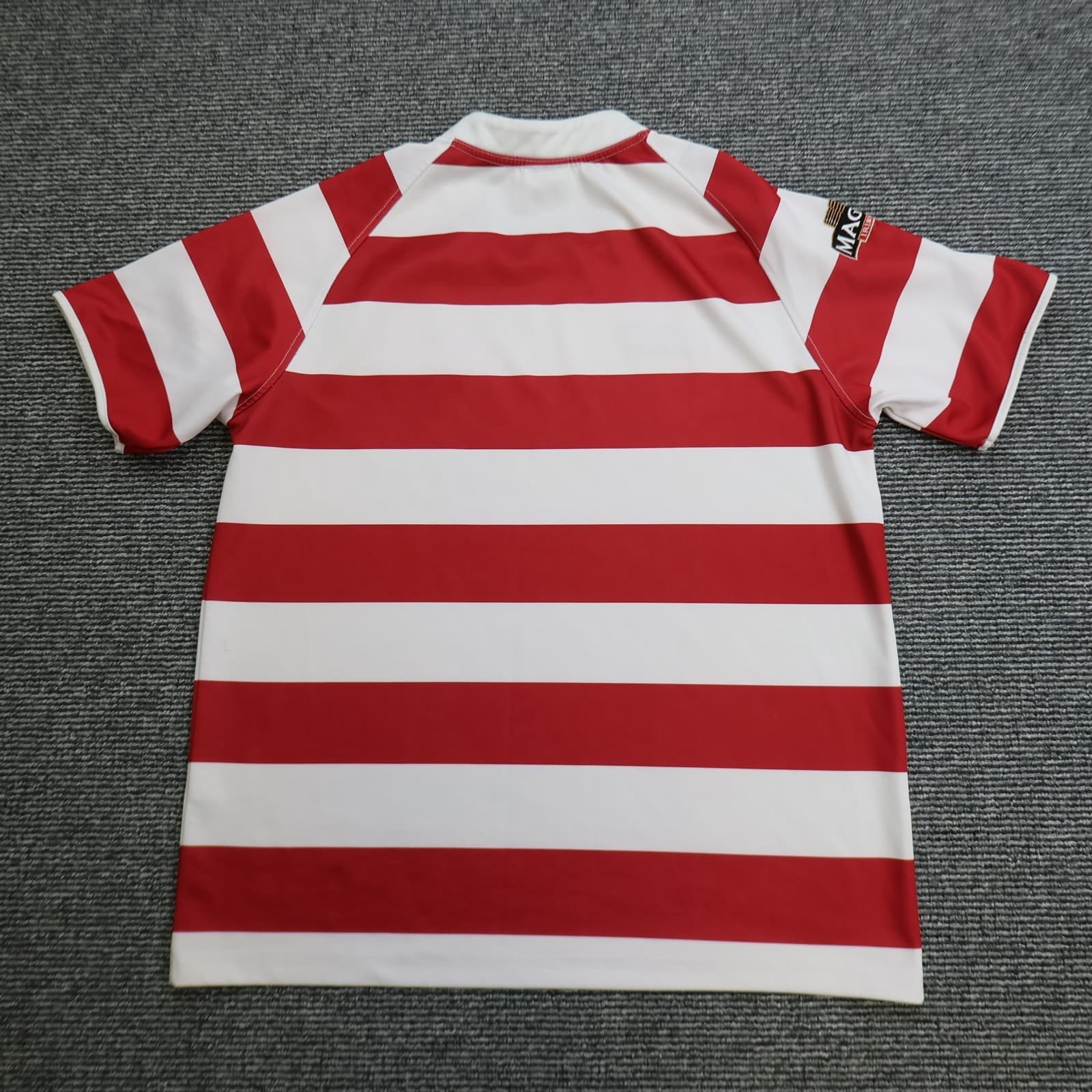 Wigan Warriors Rugby Shirt Large Red Striped Jersey 2012 2013 ISC 44" photo 2