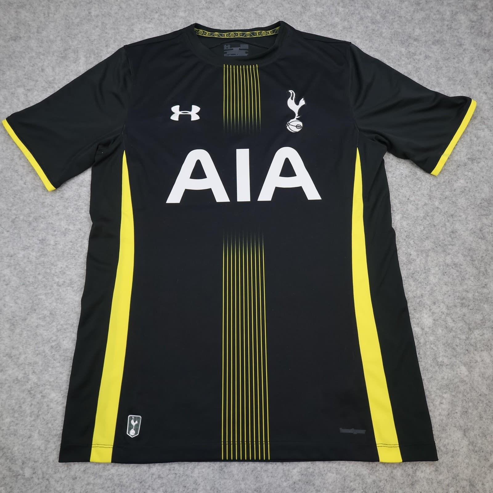 Tottenham Hotspur Away Shirt Mens Medium Black 2014 2015 Under Armour AIA
