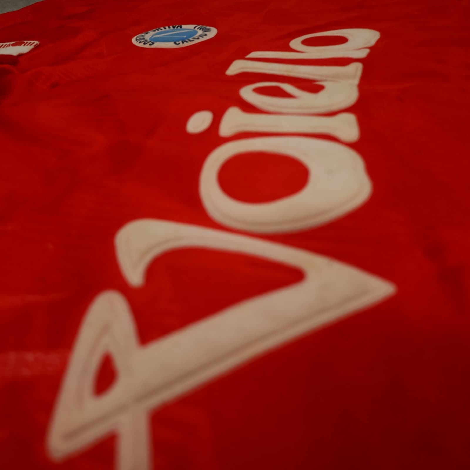 Vintage Napoli Shirt Large Red Third Umbro Football Soccer Jersey 1991 1993 14 photo 7