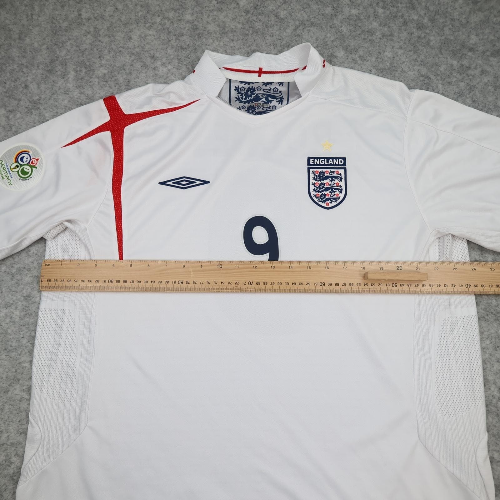 Vintage England Home Shirt Mens 2XL White 2005 2007 Football Umbro Rooney 9 photo 13
