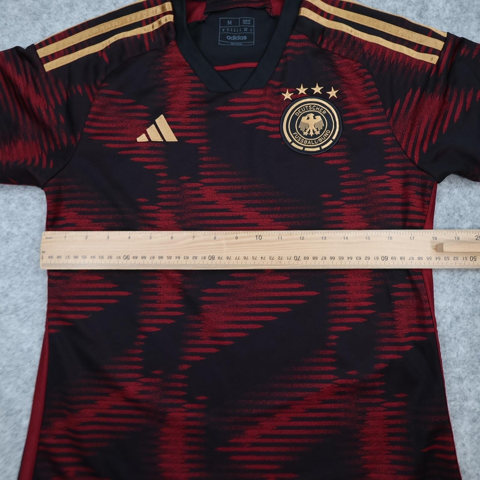 Germany Away Shirt Mens Medium Black Red 2022 2023 Football Adidas DFB Jersey photo 8
