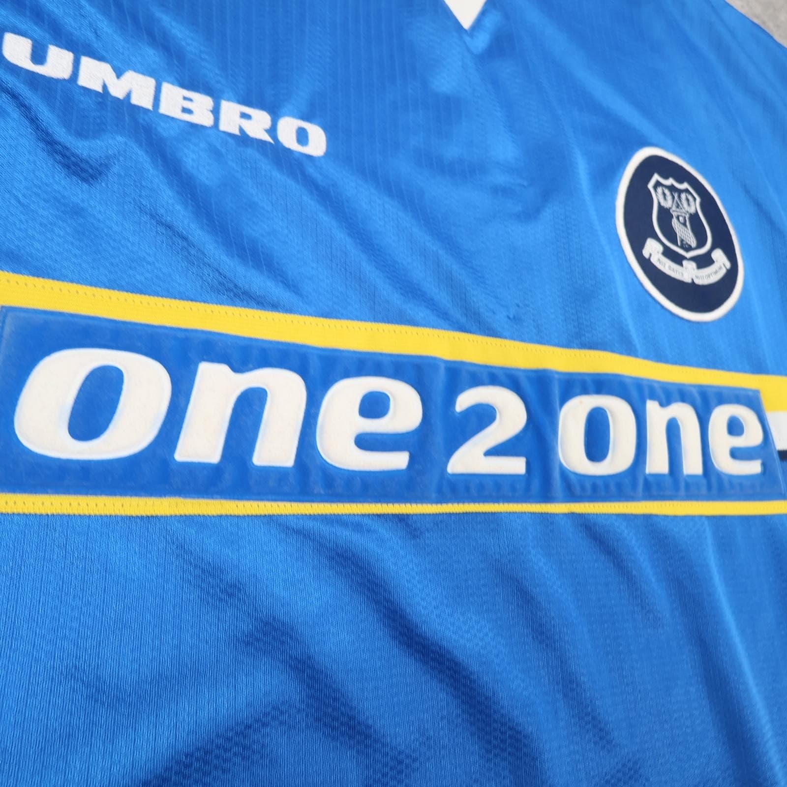 Vintage Everton Shirt Mens XL Blue Home EPL 1997 1998 Football Umbro One2one 90s photo 7