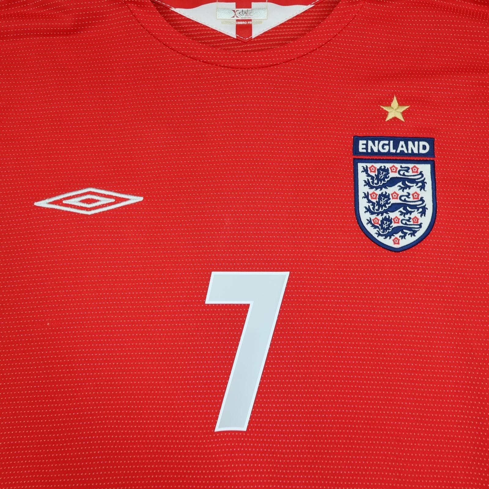 Vintage England Away Shirt Mens 2XL Red 2004 2006 Football Umbro Beckham photo 6