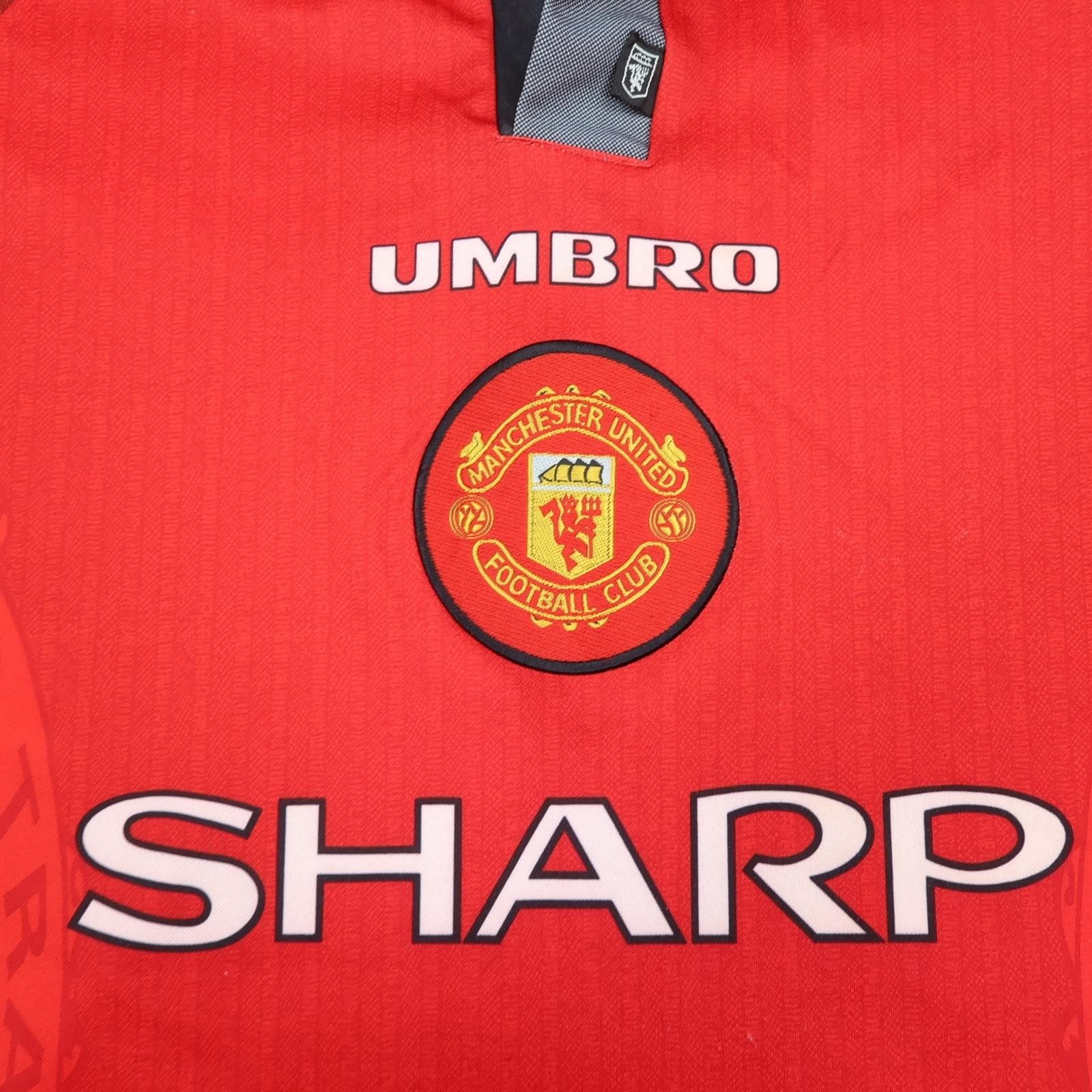 Vintage Manchester United Shirt Mens XL Red Home Umbro Cantona 7 Sharp 1997 90s photo 5