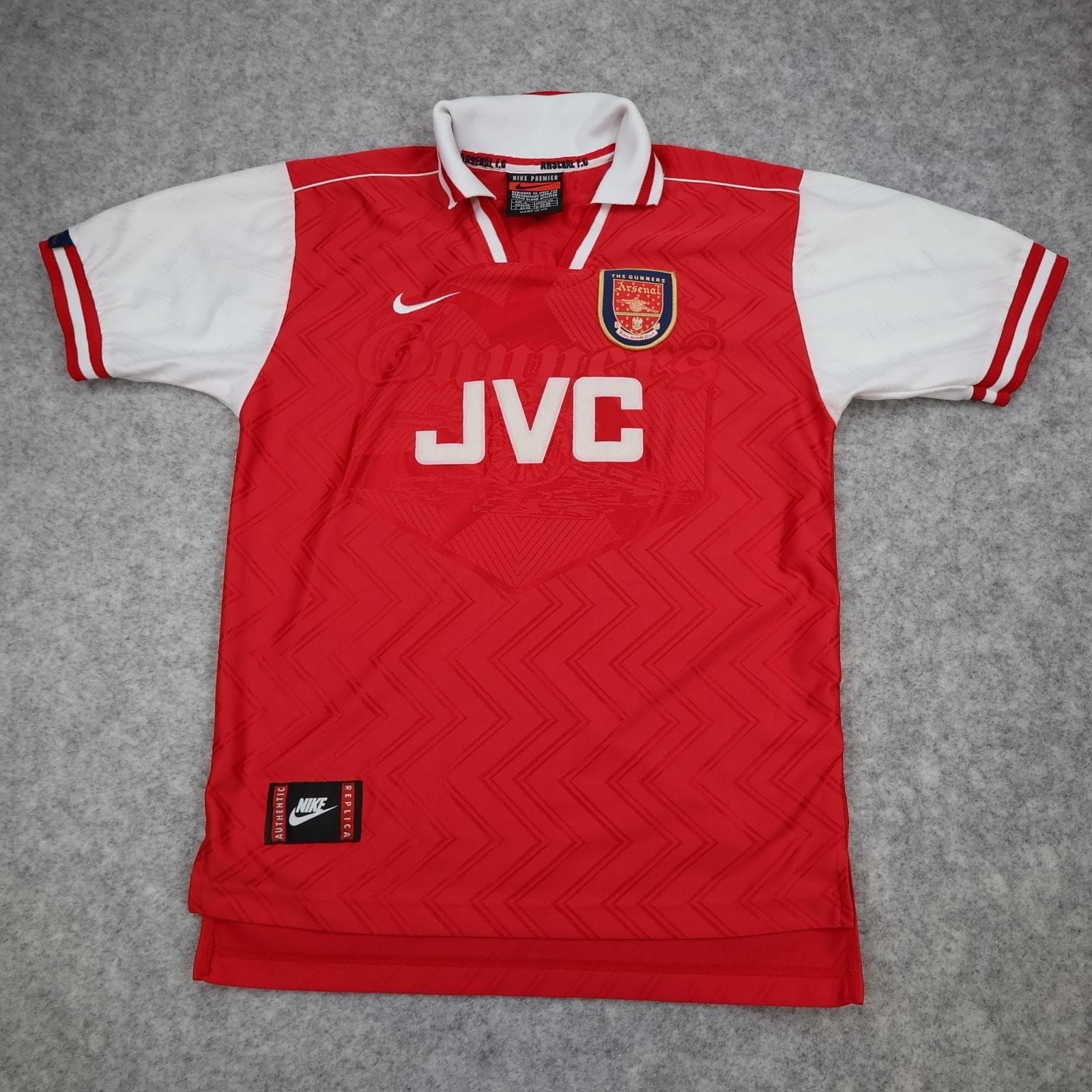 Vintage Arsenal Shirt Mens Small Red Home 1994 1995 Football Nike JVC Vieira 4 photo 2