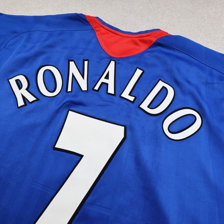 Manchester United Shirt Extra Large Blue Away Kit 2005 2006 Nike Jersey Ronaldo photo 6