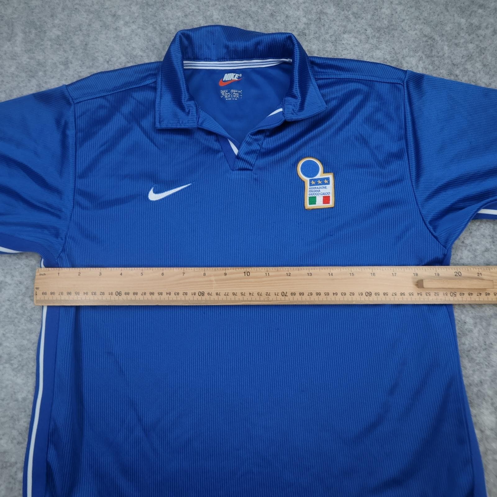 Vintage Italy Home Shirt Mens Medium Blue 1997 1998 Nike Dri Fit FIGC Jersey photo 10