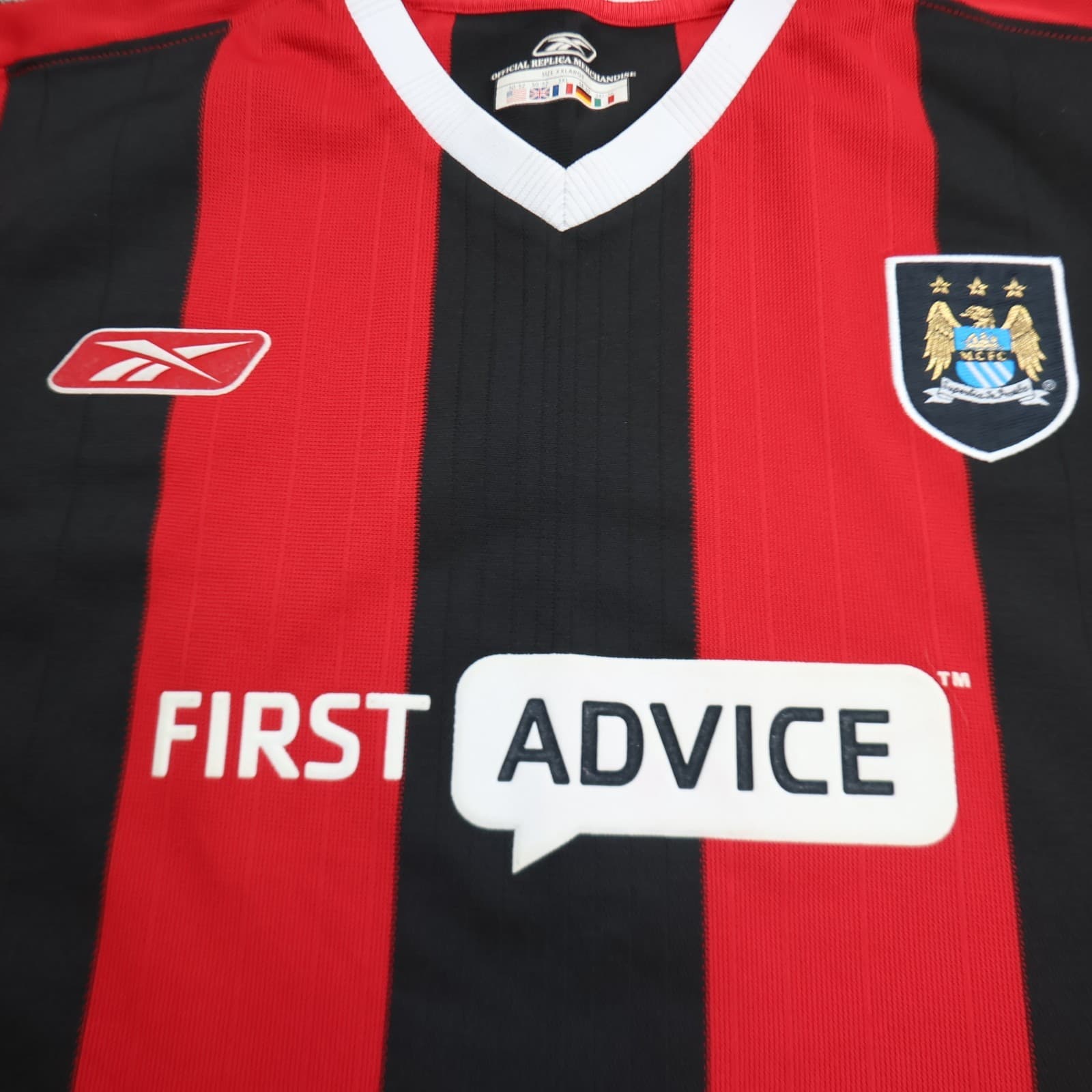 Vintage Manchester City Shirt 2XL Away Kit 2003 2004 Reebok Football Soccer photo 3