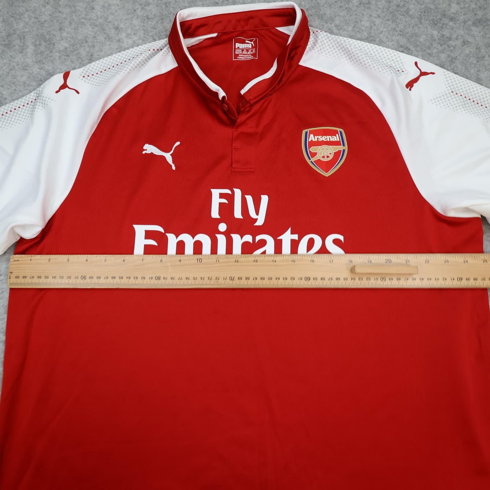 Arsenal Shirt Mens 2XL Red Home 2017 2018 EPL Football Puma Soccer Jersey photo 11
