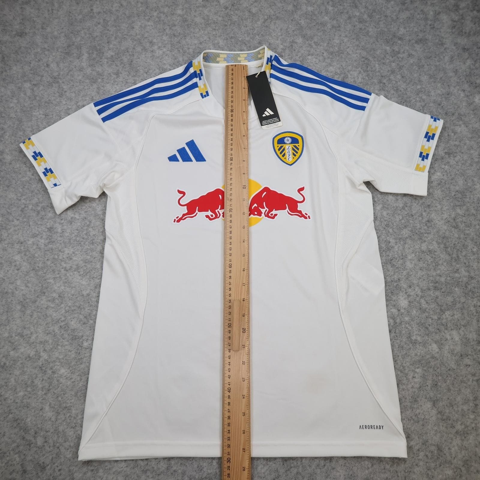 Leeds United Shirt Mens Medium White Home 2025 202 Adidas Red Bull Soccer Jersey photo 13