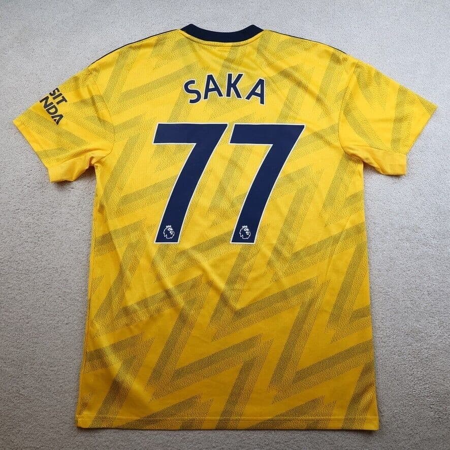 Arsenal Shirt Medium Yellow Away Kit 2019 2020 Adidas Soccer Jersey Saka 77