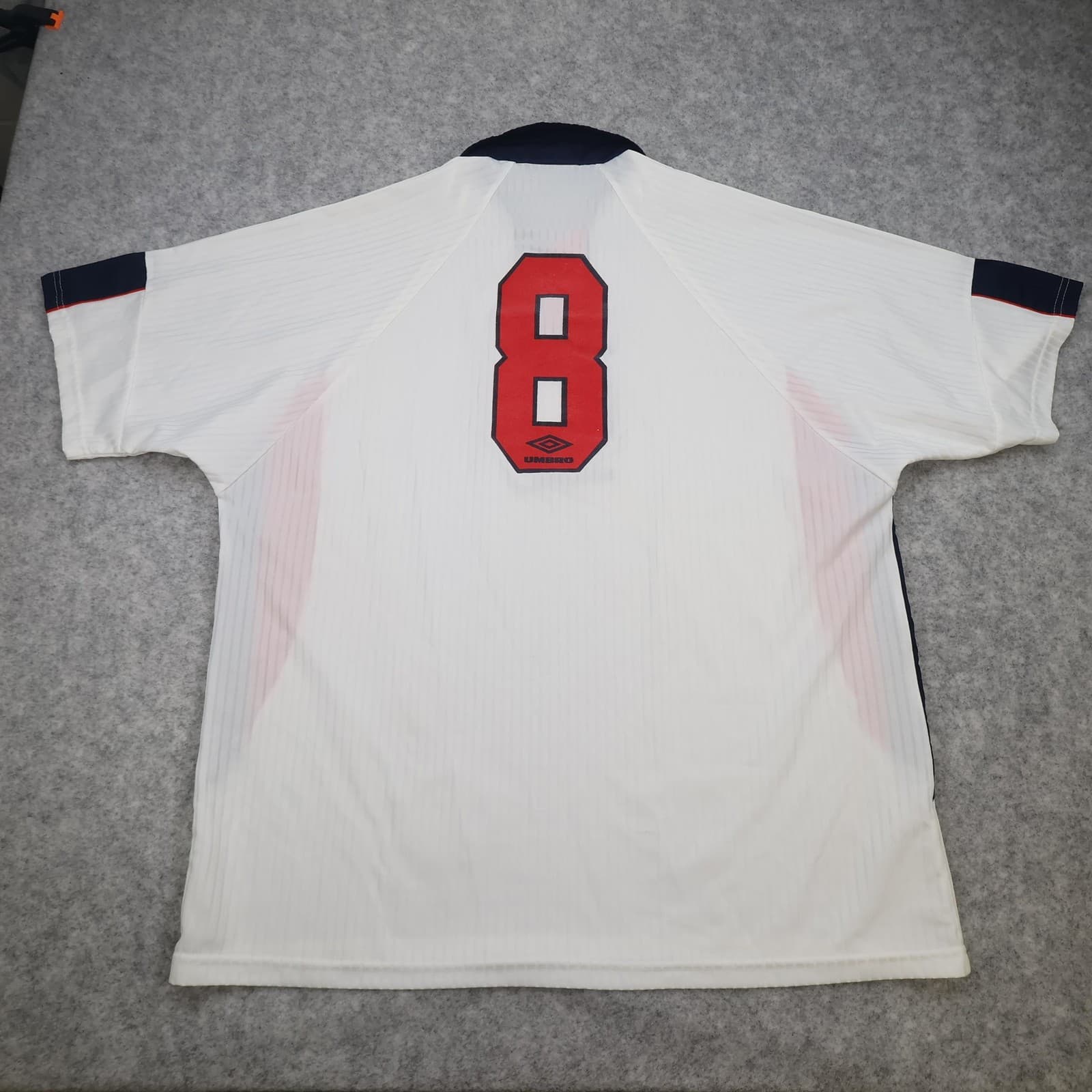 Vintage England Home Shirt Mens 2XL White 1998 1999 Umbro VAPA TECH Jersey 90s photo 2