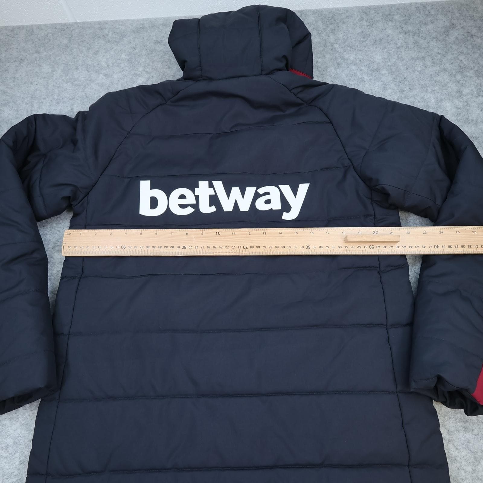 West Ham United Jacket Mens Medium Navy EPL Football Umbro Hooded Padded Coat photo 8