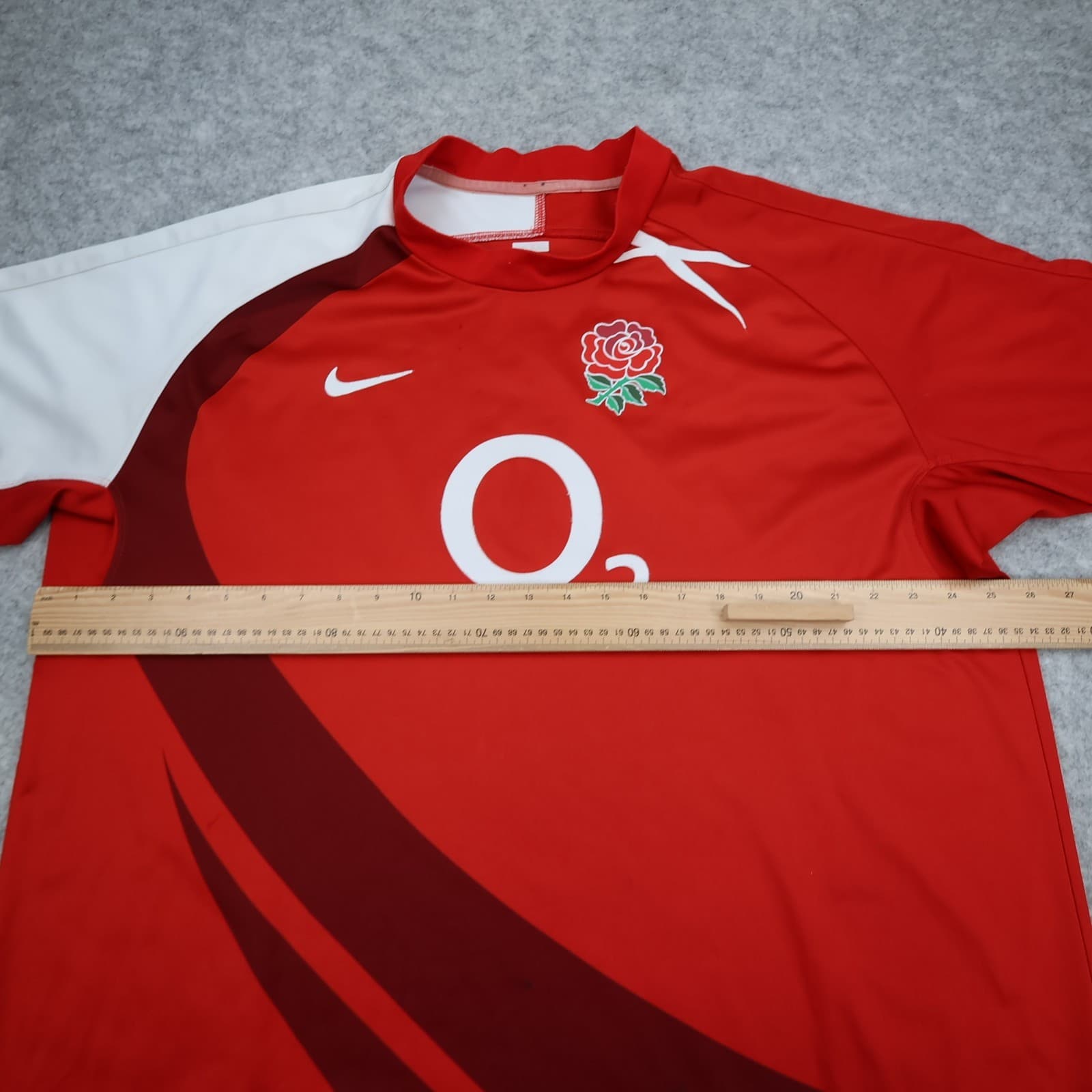England Rugby Shirt 2XL Red Away Kit 2007 2008 Nike Jersey O2 XXL photo 12