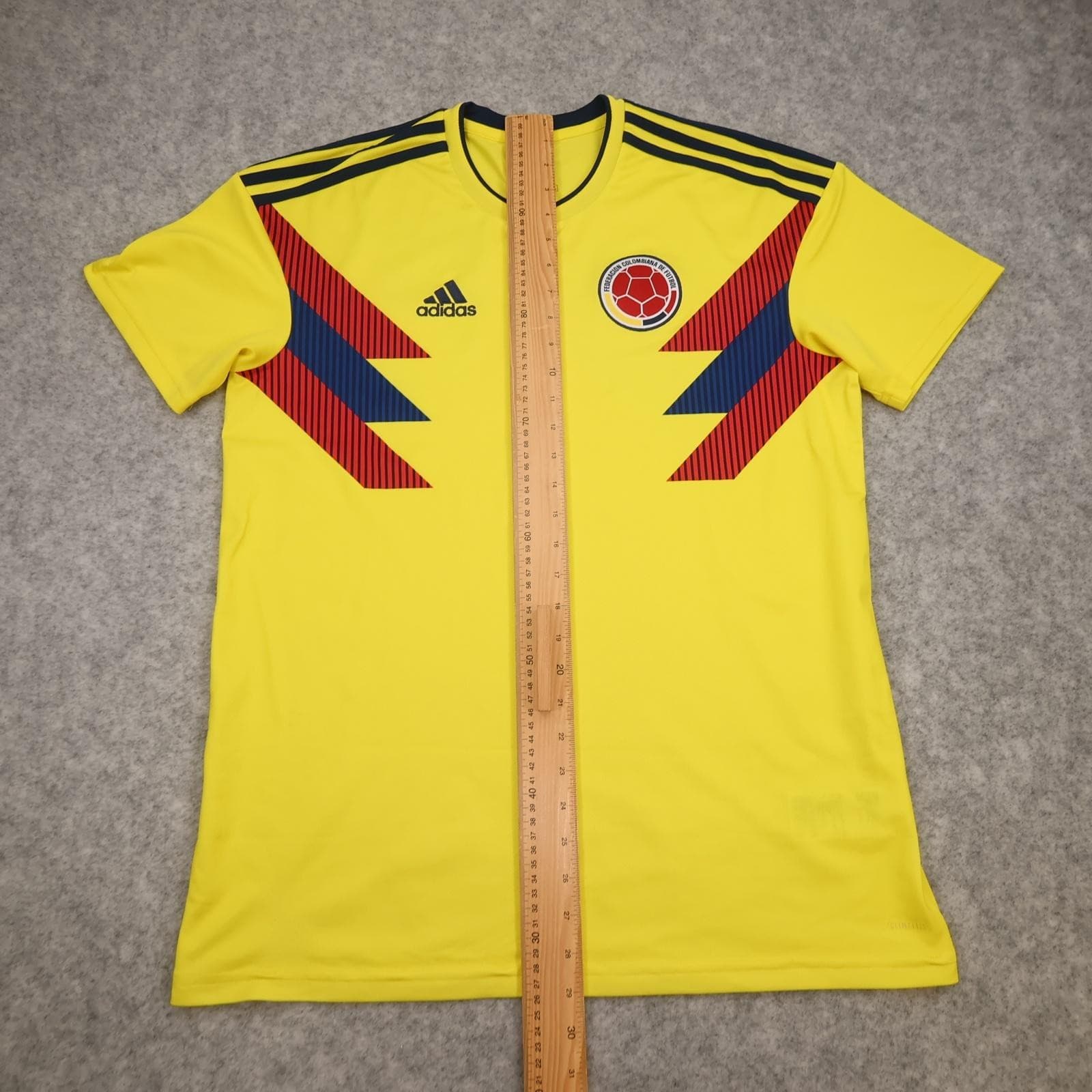 Colombia Home Shirt Mens Large Yellow 2018 2019 Football Adidas Climalite Jersey photo 10