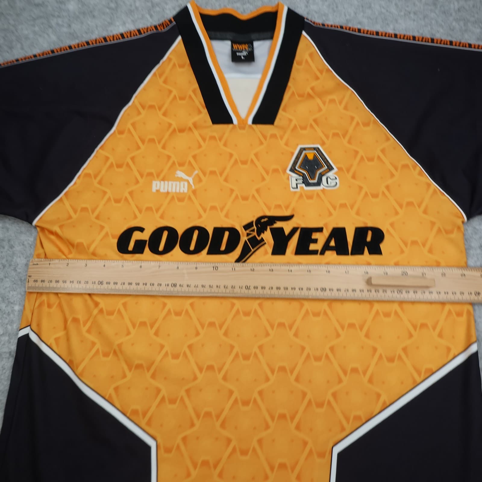 Vintage Wolves Football Shirt Large Orange Home Kit 1996 1998 Puma Jersey L photo 12